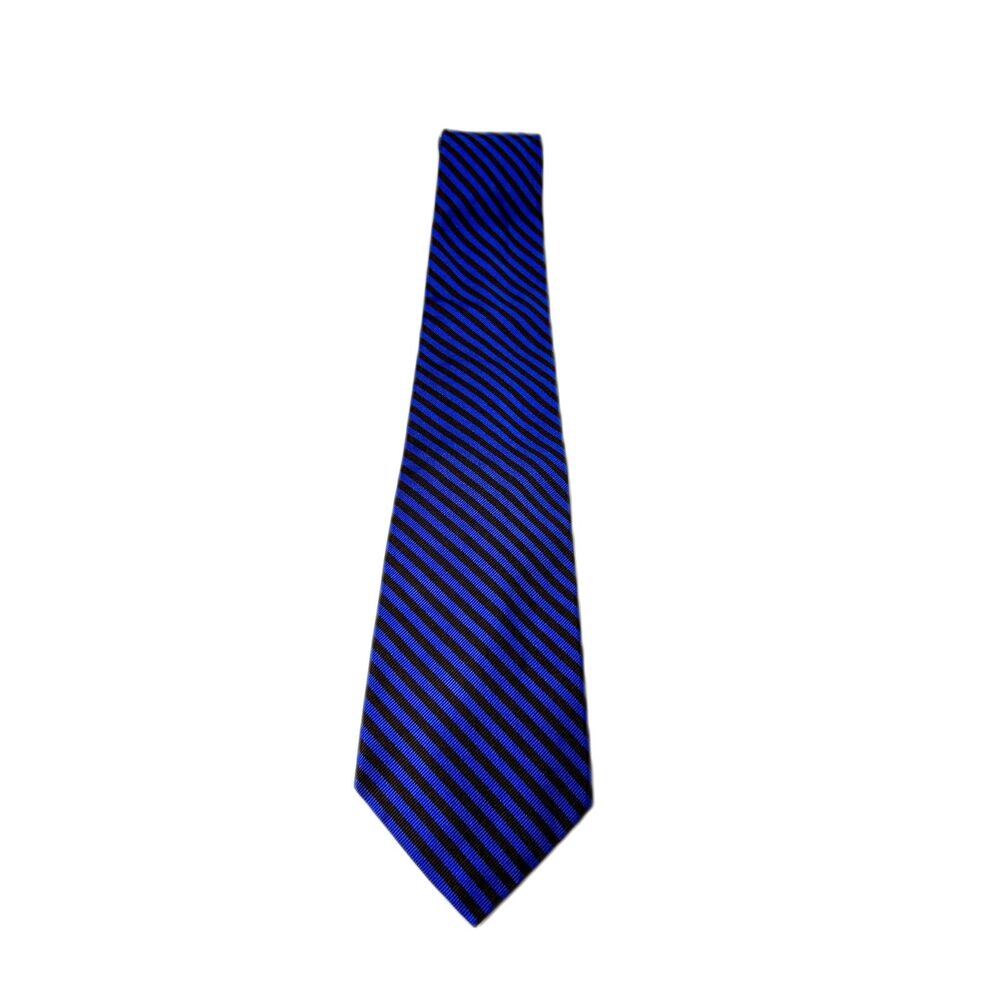 Lauren Ralph Lauren Men's Royal Blue Purple Diagonal Stripe 100% Silk Tie